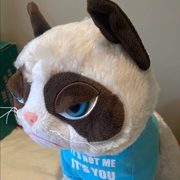 Grumpy Cat Plush Toy with Blue Shirt like new - Picture 2 of 4
